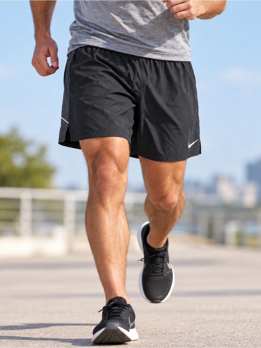 NIKE DRI-FIT Running Shorts Mens Large Lined Lightweight Loose Black